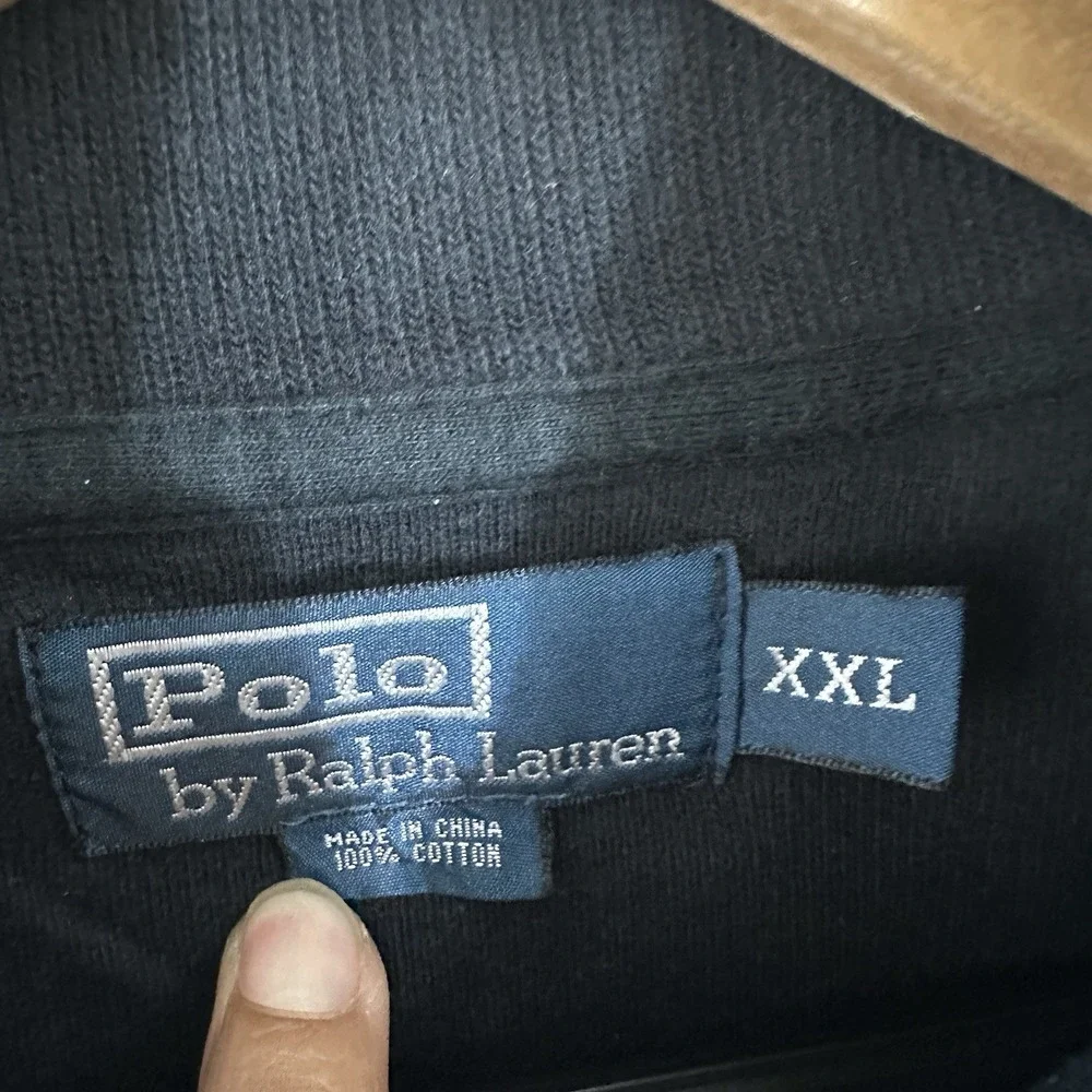Polo Ralph Lauren Vintage 1/3 Zip Navy Sweater Sweatshirt Size 2XL